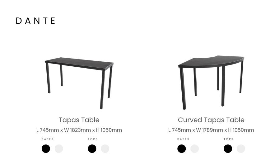 Dante - Tables - Slider Carousel Overview