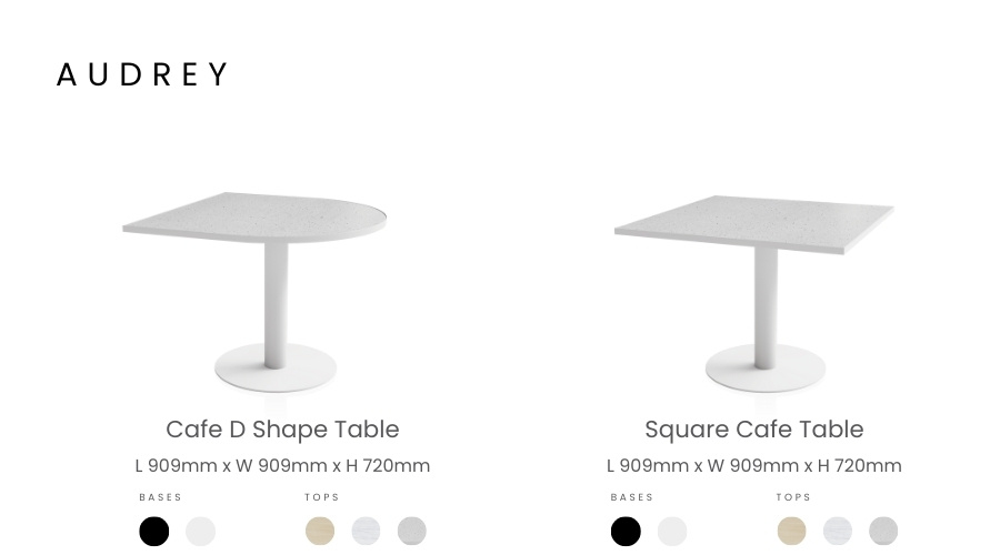 Audrey - Tables - Slider Carousel Overview