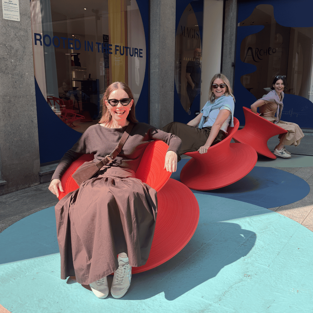 Milan Design Week 2026 exhibition featuring chrome furniture, mirrored installations and contemporary design trends, reflecting Valiant Furniture Solutions design inspiration