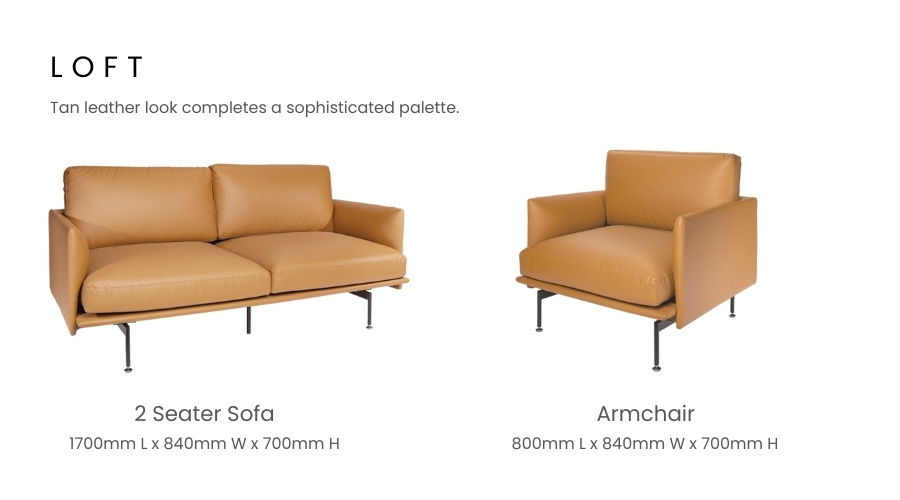 Loft Armchair Sofa Dimentions - Slider - Title