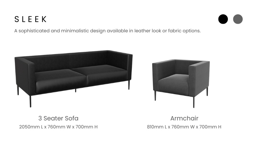 Sleek  Armchair Sofa Dimentions - Slider - Title
