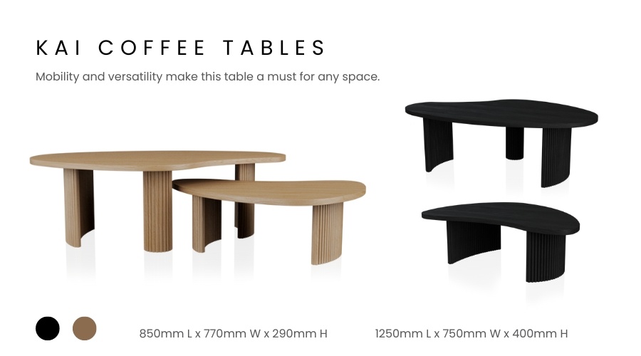 kai coffee tables nested timber black